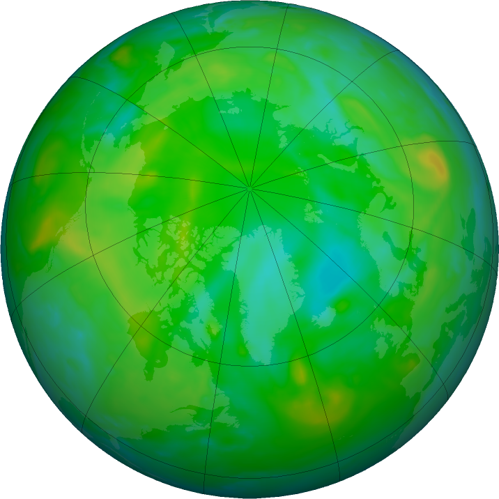 Arctic ozone map for 01 August 2019